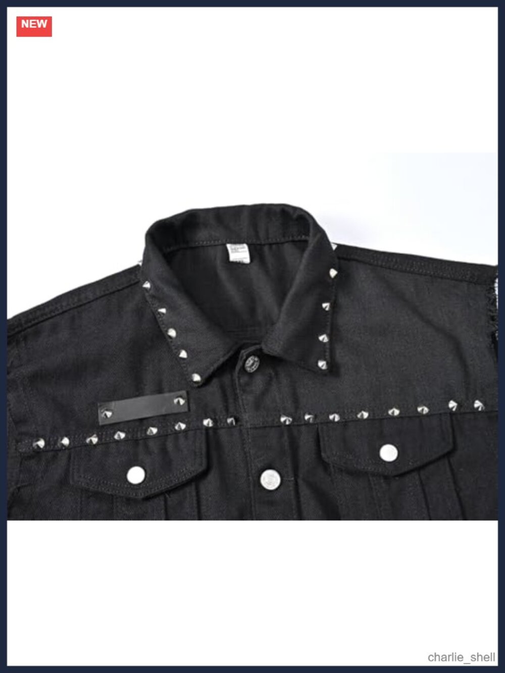 Men's Punk Denim Vest Sleeveless Jean Jacket with Rivets Button Closure Fitted - Picture 2 of 6
